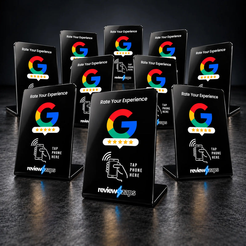 10-Pack Zappy Google Review Stands by Review Zaps