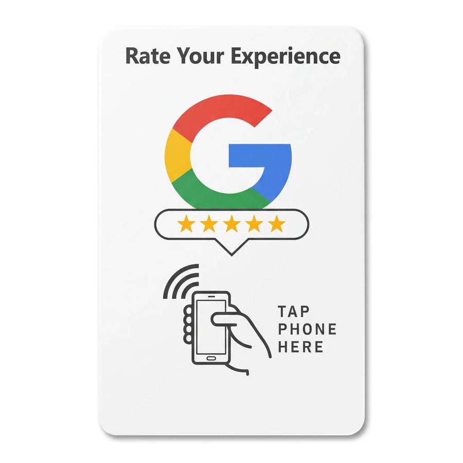 Custom Google Review Card - White - No Logo