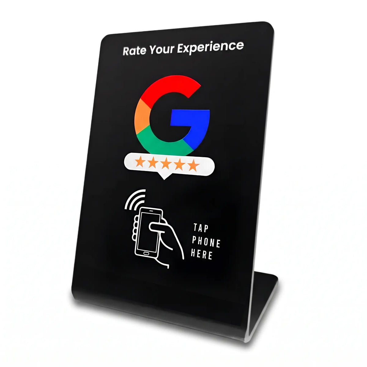 Custom Zappy Google Review Stand - Black - No Logo